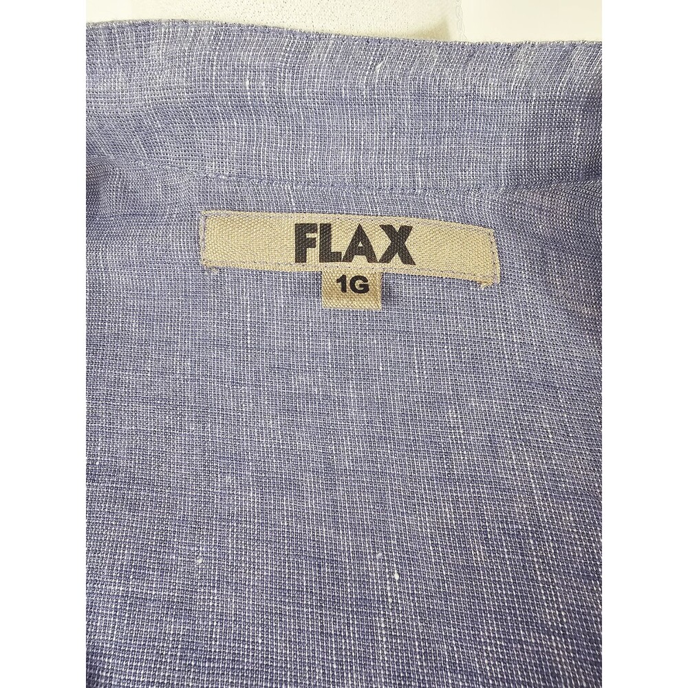 Flax 1G size 18/20 Light Blue Linen Oversized Classic Lagenlook Button Down - Picture 6 of 6